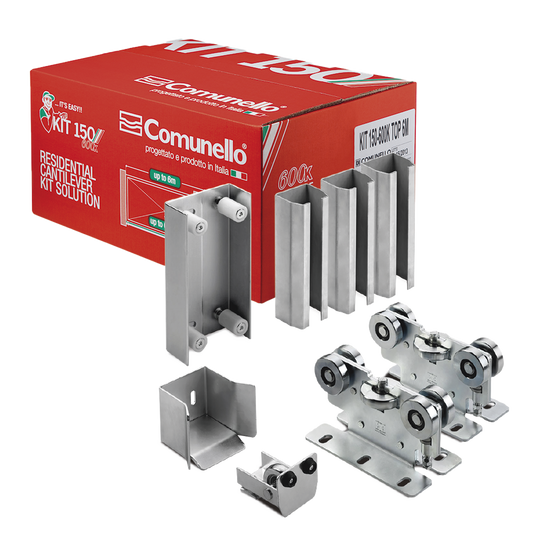 KIT para puertas autoportantes de hasta 3 m y 600 kg con guia para puertas corredizas