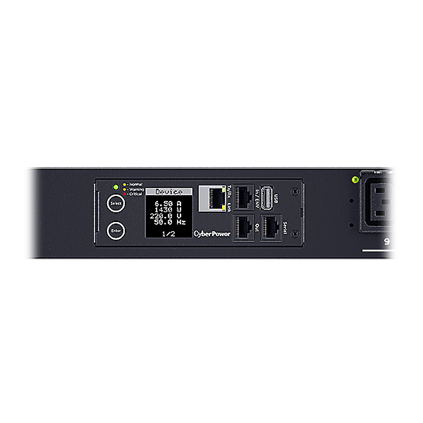 PDU Switchable y Monitoreable por Toma, para Distribución de Energía, Entrada 200-240 Vca NEMA L6-20P, Con 8 Salidas C13, Horizontal 19in, 2UR
