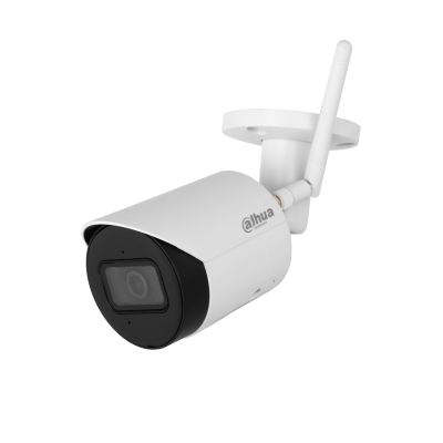 Camara Dahua Ip Bullet Wifi De 4 Megapixeles/ Lente De 2.8mm/ 90 Grados De Apertura/ H.265/ Ir De 30 Metros/ Microfono Integrado/ Ranura Para Microsd/ Metalica/ Ip67/ Dwdr/ Videoanaliticos Con Smd/