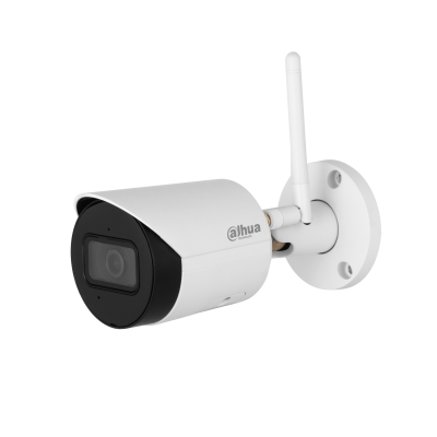Camara Dahua Ip Bullet Wifi De 4 Megapixeles/ Lente De 2.8mm/ 90 Grados De Apertura/ H.265/ Ir De 30 Metros/ Microfono Integrado/ Ranura Para Microsd/ Metalica/ Ip67/ Dwdr/ Videoanaliticos Con Smd/