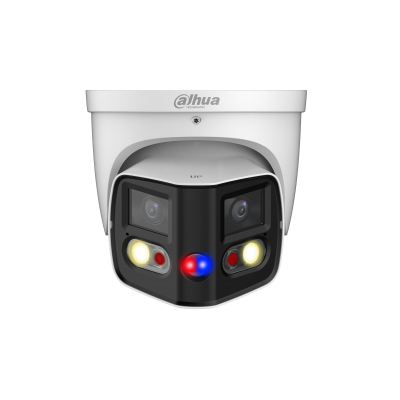 Camara Ip/ Dahua/ Ipc-pdw3849-a180-as-pv/ Wizsense Eyeball Con Multivision En Dos Sensores De 4mp, Ofreciendo Un Angulo De 180°. Con Ir De 25 M, Led De 20 M, Disuasion Activa, Eptz, Microfono, Altavo