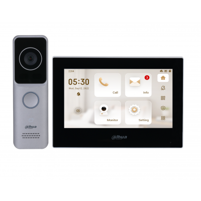 Kit De Videoportero/ Dahua/ Ktw02/ Ip Wifi/ Monitor De 7 Wifi/ 6 And 1 E And S De Alarma/ Soporta Poe/ Frente De Calle Con Camara De 2 Mp/ Ranura Msd/ Apertura De Puerta/ Soporta Hasta 3000 Tarjetas/ Ip65