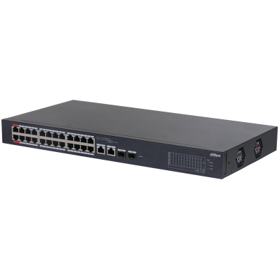 Switch/ Dahua/ Cs4226-24et-240/ Poe De 26 Pts/ 24 Pts Poe 10/100/ 2 Uplink 10/100/1000 + 2 Pts Sfp/ 240 Watts Totales/ / Administrable En La Nube Por Dolynk Care/poe Hasta 250 Mts/ Carcasa Metali