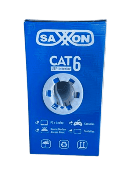 Cable Utp Saxxon Blanco Categoria 6/ Cca/ Bobina 305 Mts/ Redes/ Video/4 Pares