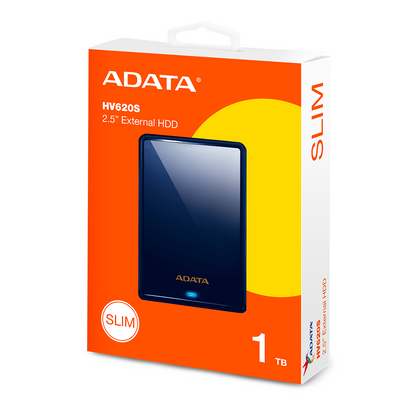 Disco Duro Externo Adata Hv620s 1tb Portatil 2.5 Usb 3.2 Windows Mac Linux Dashdrive Slim Color Azul ( Ahv620s-1tu31-cbl)