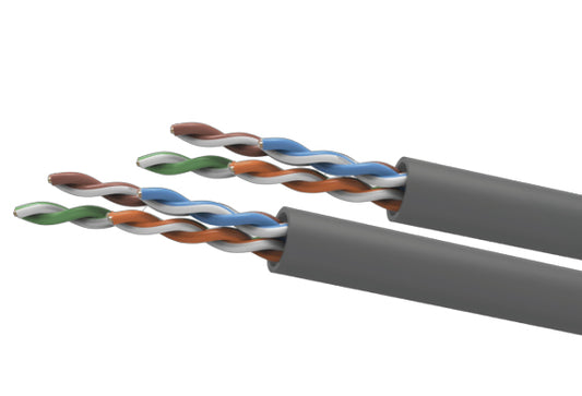 Bobina De Cable Exterior Wam Cat5e Sin Gel Utp 100% Cobre 24 Awg 305 Mts Color Gris