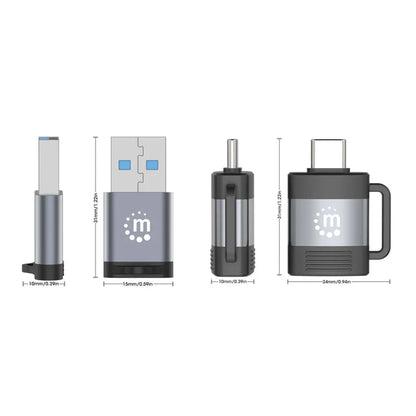 Adaptadores/manhattan/356329/ Kit De Adaptadores Usb-c A Usb-a Y Usb-a A Usb-c