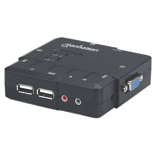 Switch Kvm ,manhattan,151252, Desktop Usb 2:1 Con Cables+audio
