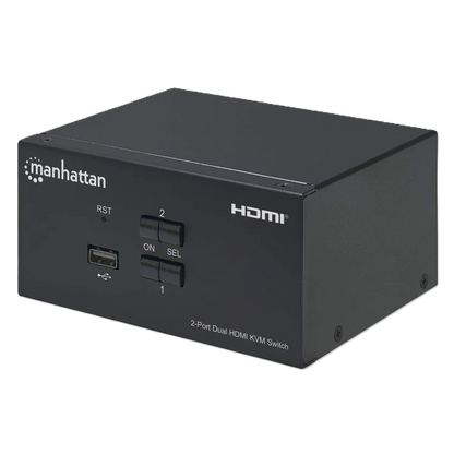 Mux Kvm,manhattan,153522, Hdmi Doble Monitor 2:1,  4k@30mhz Usb2.0 Audio