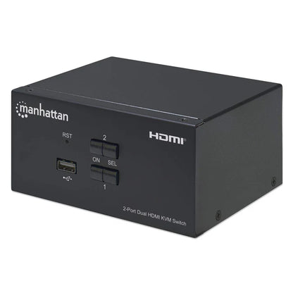Mux Kvm,manhattan,153522, Hdmi Doble Monitor 2:1,  4k@30mhz Usb2.0 Audio