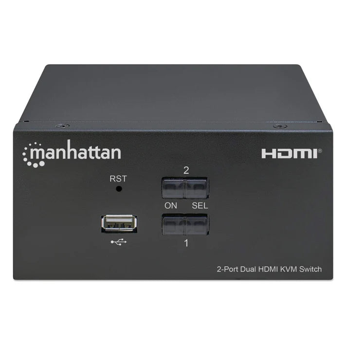 Mux Kvm,manhattan,153522, Hdmi Doble Monitor 2:1,  4k@30mhz Usb2.0 Audio