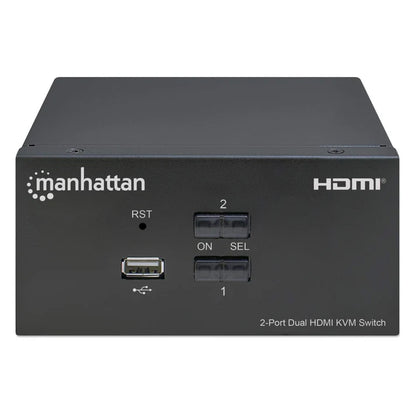 Mux Kvm,manhattan,153522, Hdmi Doble Monitor 2:1,  4k@30mhz Usb2.0 Audio