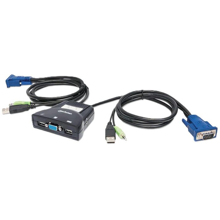 Mux Kvm ,manhattan,151245,mini Usb 2:1 Con Cables+audio