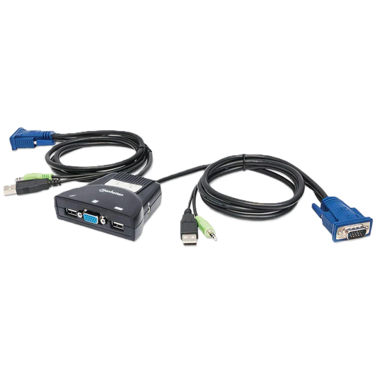 Mux Kvm ,manhattan,151245,mini Usb 2:1 Con Cables+audio