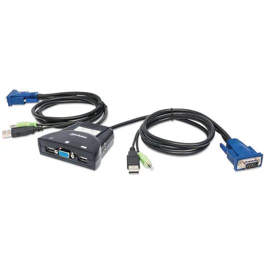 Mux Kvm ,manhattan,151245,mini Usb 2:1 Con Cables+audio
