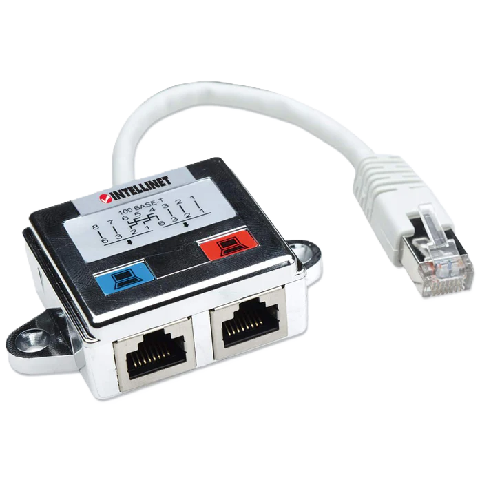 Distribuidor Modular,intellinet,504195, 1x2 Rj45 Cat 5e