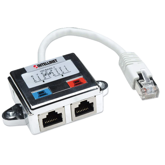 Distribuidor Modular,intellinet,504195, 1x2 Rj45 Cat 5e