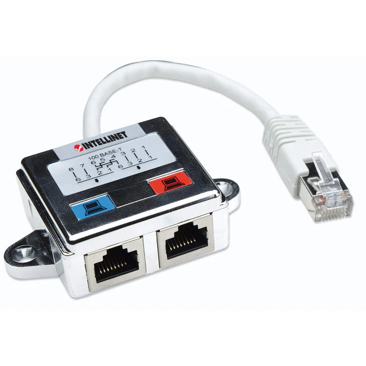 Distribuidor Modular,intellinet,504195, 1x2 Rj45 Cat 5e