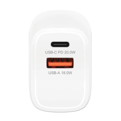 Cargador Pared,manhattan,406291, 20w, Usb-c Pd 20w Y Usb-a Qc 18w