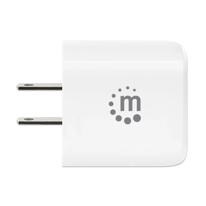 Cargador Pared,manhattan,406291, 20w, Usb-c Pd 20w Y Usb-a Qc 18w