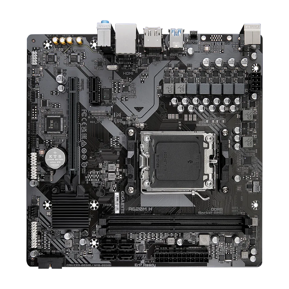 Tarjeta Madre Gigabyte A620m H / Socket Am5 / Ddr5 / Dp / Hdmi / Micro Atx / Gama Basica