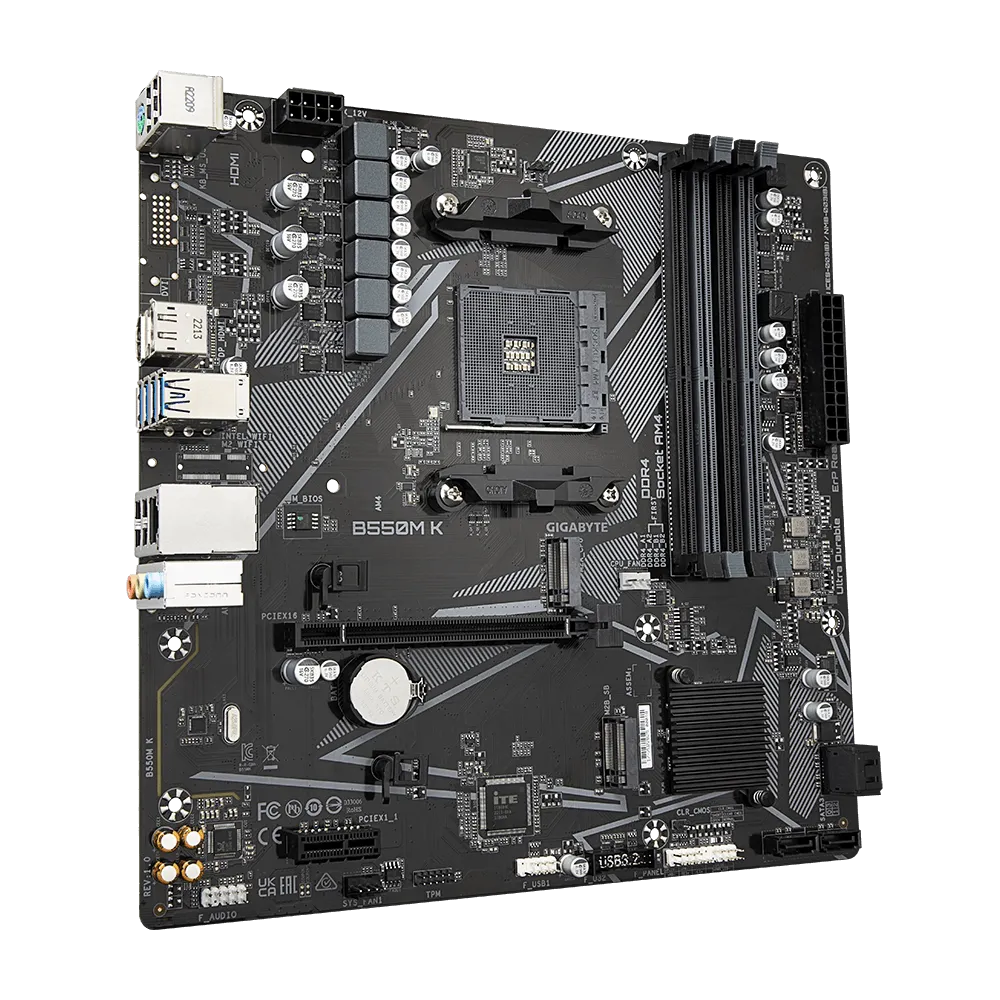 Mb Gigabyte Amd B550m K S-am4 5a Gen/4x Ddr4 3200/dp/hdmi/m.2/4x Usb 3.2/micro Atx/gama Media/gamer
