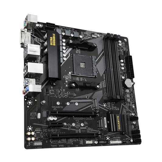 Mb Gigabyte B550 Amd S-am4 3a Gen/4xdrr4 3200mhz/pcie 4.0/hdmi/dvi/4xusb 3.2/m.2/micro Atx/gama Media