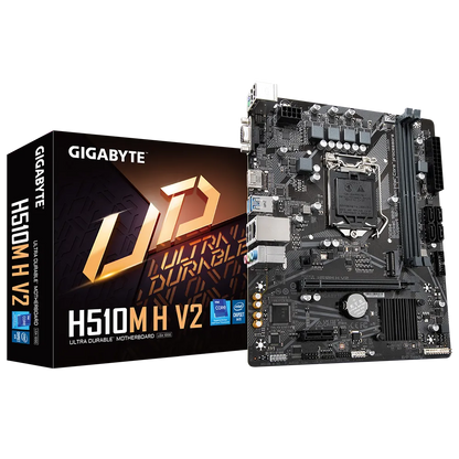Mb Gigabyte H510m V2 Intel S-1200 11a Gen/2xddr4 2666mhz/pcie 3.0/hdmi/vga/4xusb 3.1/m.2/micro Atx/gama Basica