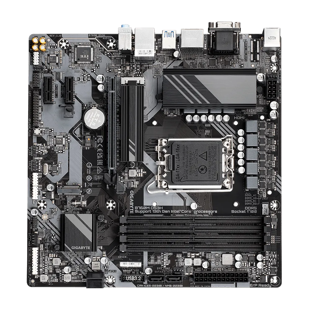 Mb Gigabyte B760 Intel S-1700 14a, 13a, 12a Gen/4xddr5 4800mhz/hdmi/dp/5x Usb 3.2/micro Atx/gama Media