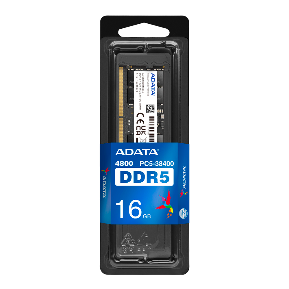 Memoria Adata Sodimm Ddr5 16gb Pc5-38400 4800mhz Cl40 260pin 1.1v Laptop/aio/mini Pcs (ad5s480016g-s)