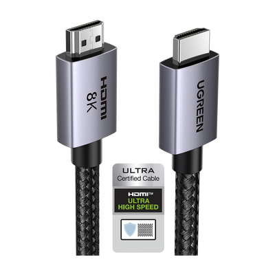 Cable Hdmi 2.1 De 8k@60hz | 3 Metros | 48gbps | Hdr10+ | 3d Inversivo| Earc | Dolby Atmos |   Vvr | Qms | Qft | Allm | 3 Modos De Visualización | Certificado Hdmi 8k | Niquelado | Nylon Trenzado | Carcasa De Aluminio.
