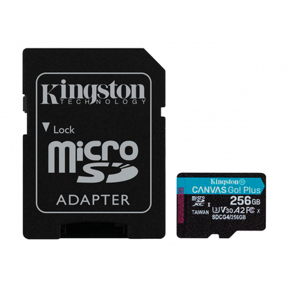Memoria Flash Micro Sd Kingston Sdxc Canvas Go Plus 256gb 200mb/s Uhs-i U3 V30 C/adaptador (sdcg4/256gb)