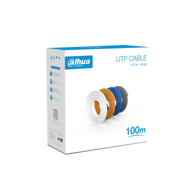 Bobina Utp/ Dahua/ Pfm920i-5eu-u-100 / 100 Mts De Cable Utp Cat5e/ 100 Cobre/ Color Blanco/ Cubierta Retardante De Flama Con Certificacacion Ansi/ Ul Cm/ Ideal Para Video Y Redes