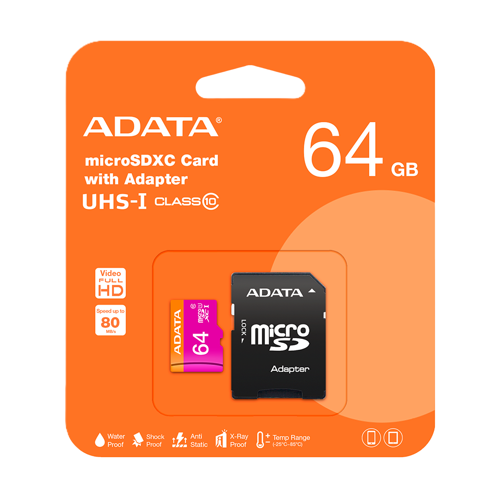 Memoria Adata Micro Sdhc 64gb Uhs-i Clase 10 C/adaptador (ausdx64guicl10-ra1)
