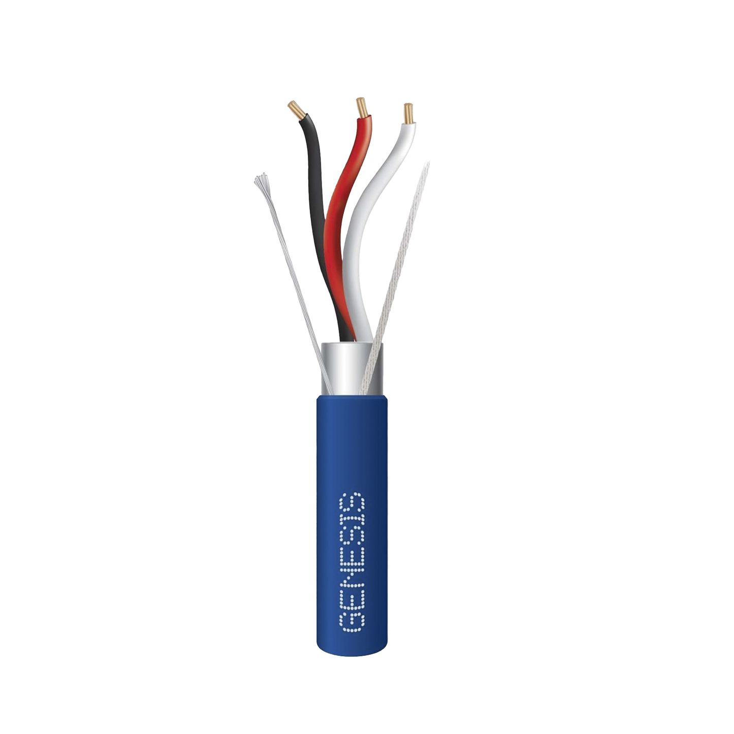 Bobina de 305 Metros de Cable 3 x 18 AWG / Plenum / BLINDADO / Tipo FPLP, CMP, CL3P / Color Azul / Para Aplicaciones en Sistemas de Seguridad, Audio, Control y otras Aplicaciones