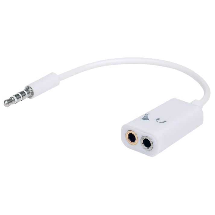 Adaptador Audio,manhattan,354561, 3.5mm 1 M A 2 H, Divide Audio Para Audifono Y Microfono
