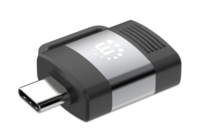 Adaptador,manhattan,356312, Usb-c V3.2 Gen1, Cm-ah, 5gbps 3a, Aluminio Gris Espacial/negro