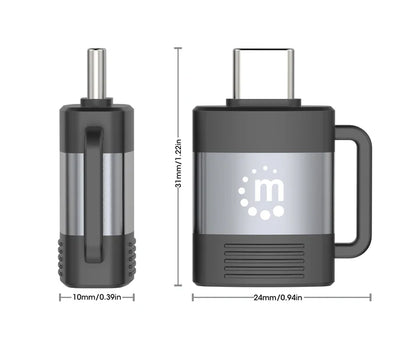 Adaptador,manhattan,356312, Usb-c V3.2 Gen1, Cm-ah, 5gbps 3a, Aluminio Gris Espacial/negro