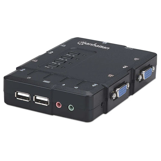 Switch Kvm,manhattan,151269, Desktop Usb 41 Con Cablesaudio
