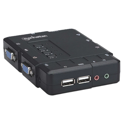 Switch Kvm,manhattan,151269, Desktop Usb 41 Con Cablesaudio