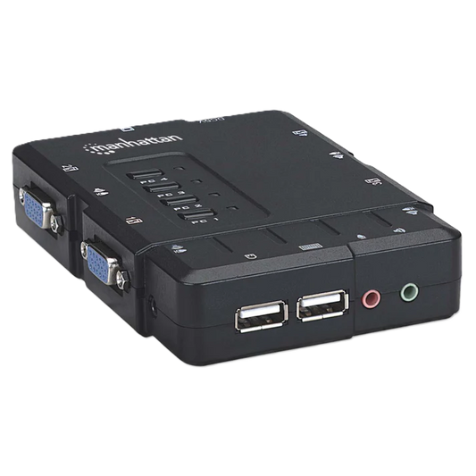 Switch Kvm,manhattan,151269, Desktop Usb 41 Con Cablesaudio