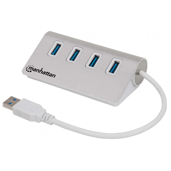 Hub Usb,manhattan,163767, V3.0 4 Ptos Color Aluminio
