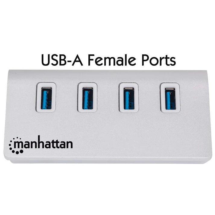 Hub Usb,manhattan,163767, V3.0 4 Ptos Color Aluminio