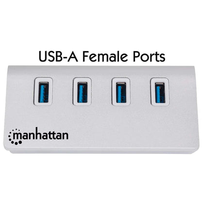 Hub Usb,manhattan,163767, V3.0 4 Ptos Color Aluminio