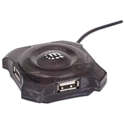 Hub Usb,manhattan,162272,4 Ptos Negro Economico