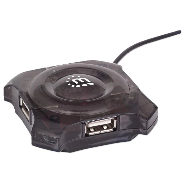 Hub Usb,manhattan,162272,4 Ptos Negro Economico