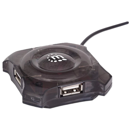 Hub Usb,manhattan,162272,4 Ptos Negro Economico