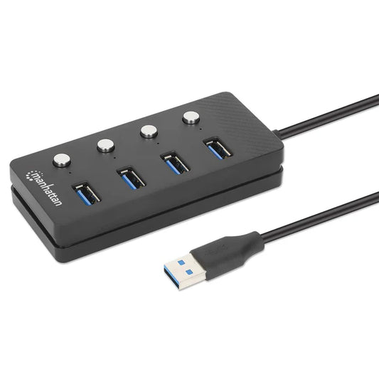 Hub/manhattan/180887/hub Usb 3.2 Con 4 Puertos Tipo-a E Interruptor Por Puerto