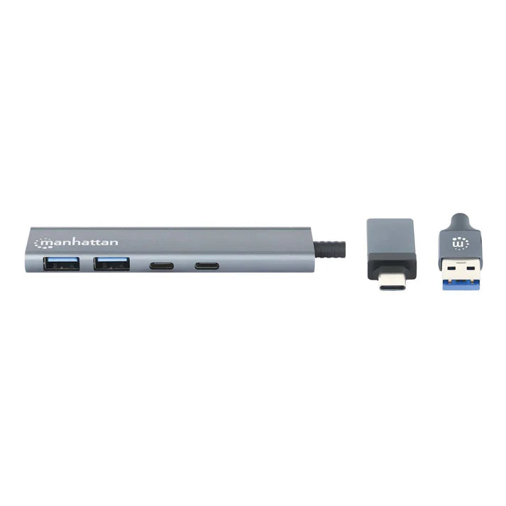 Hub/manhattan/181075/hub De 4 Puertos Usb 3.2, 2 Usb-a Y 2 Usb-c, Conector Adaptable De Usb-a A Usb-c