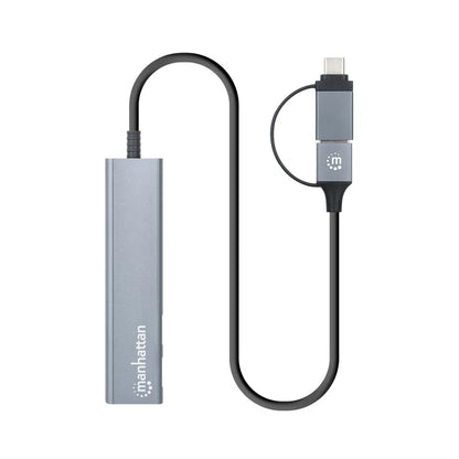 Hub/manhattan/181075/hub De 4 Puertos Usb 3.2, 2 Usb-a Y 2 Usb-c, Conector Adaptable De Usb-a A Usb-c